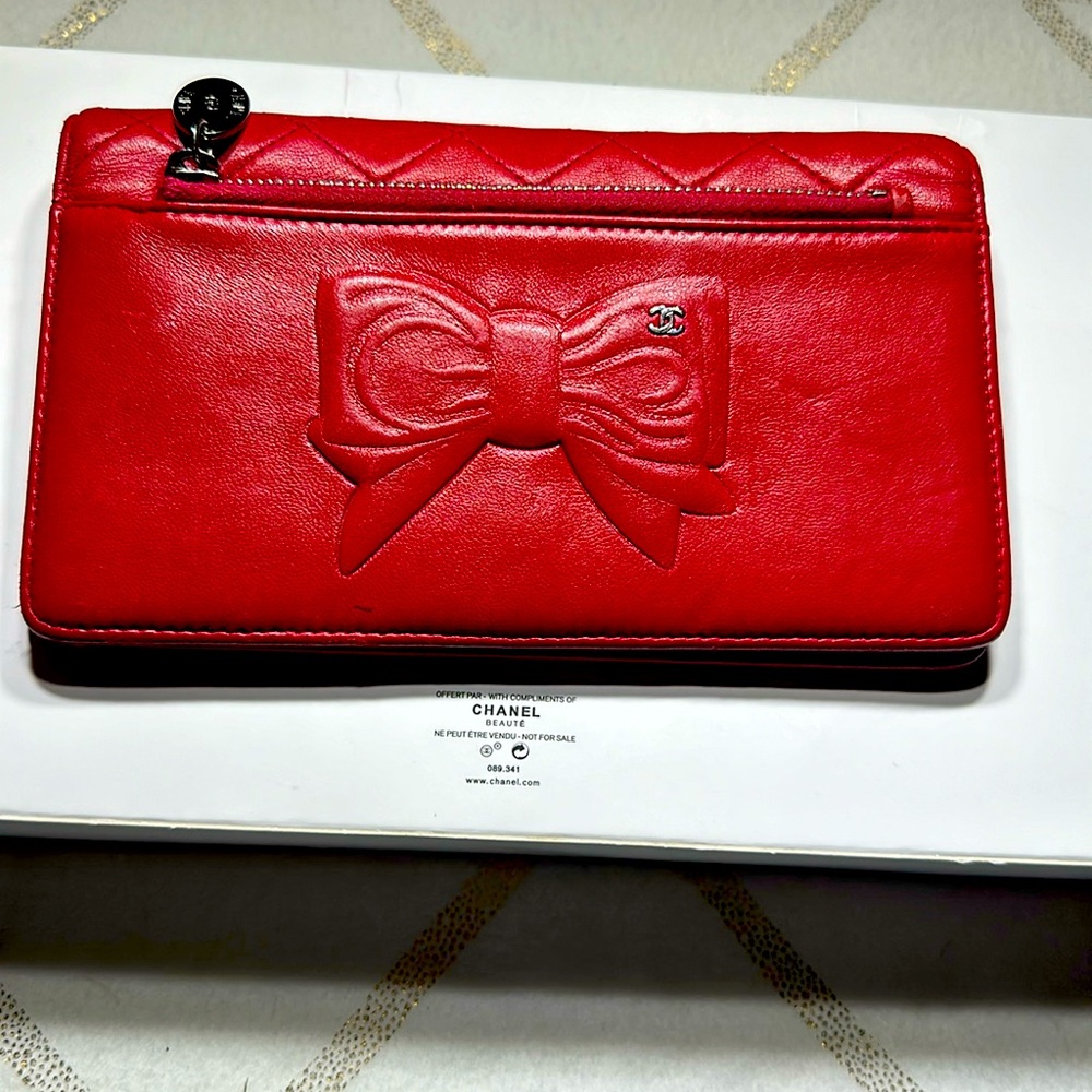 Fire red Chanel with silver hardware